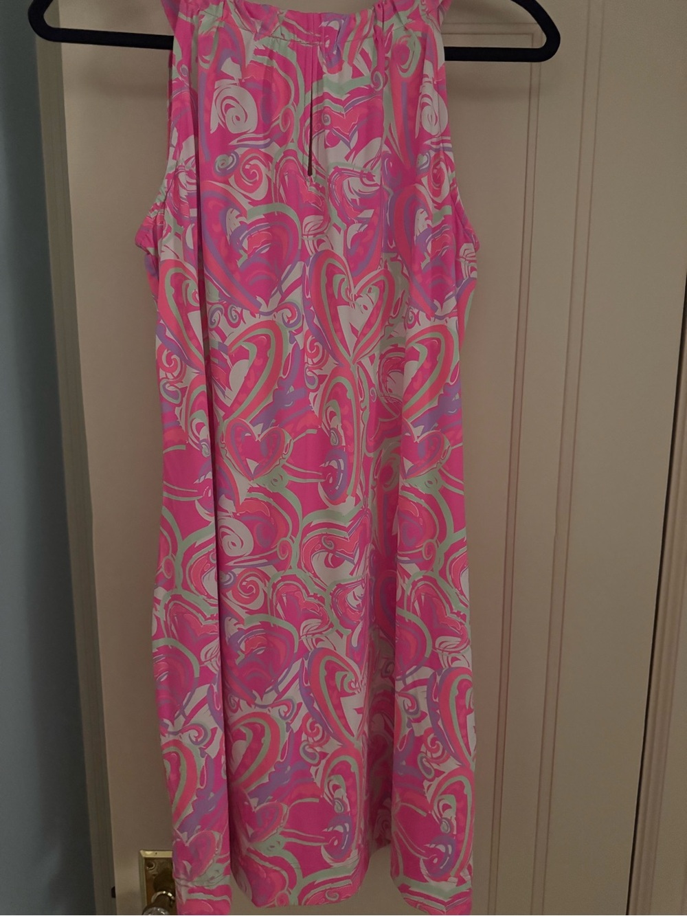 Lulu-B Pink and White Patterned Sleeveless Dress - Picture 4 of 4